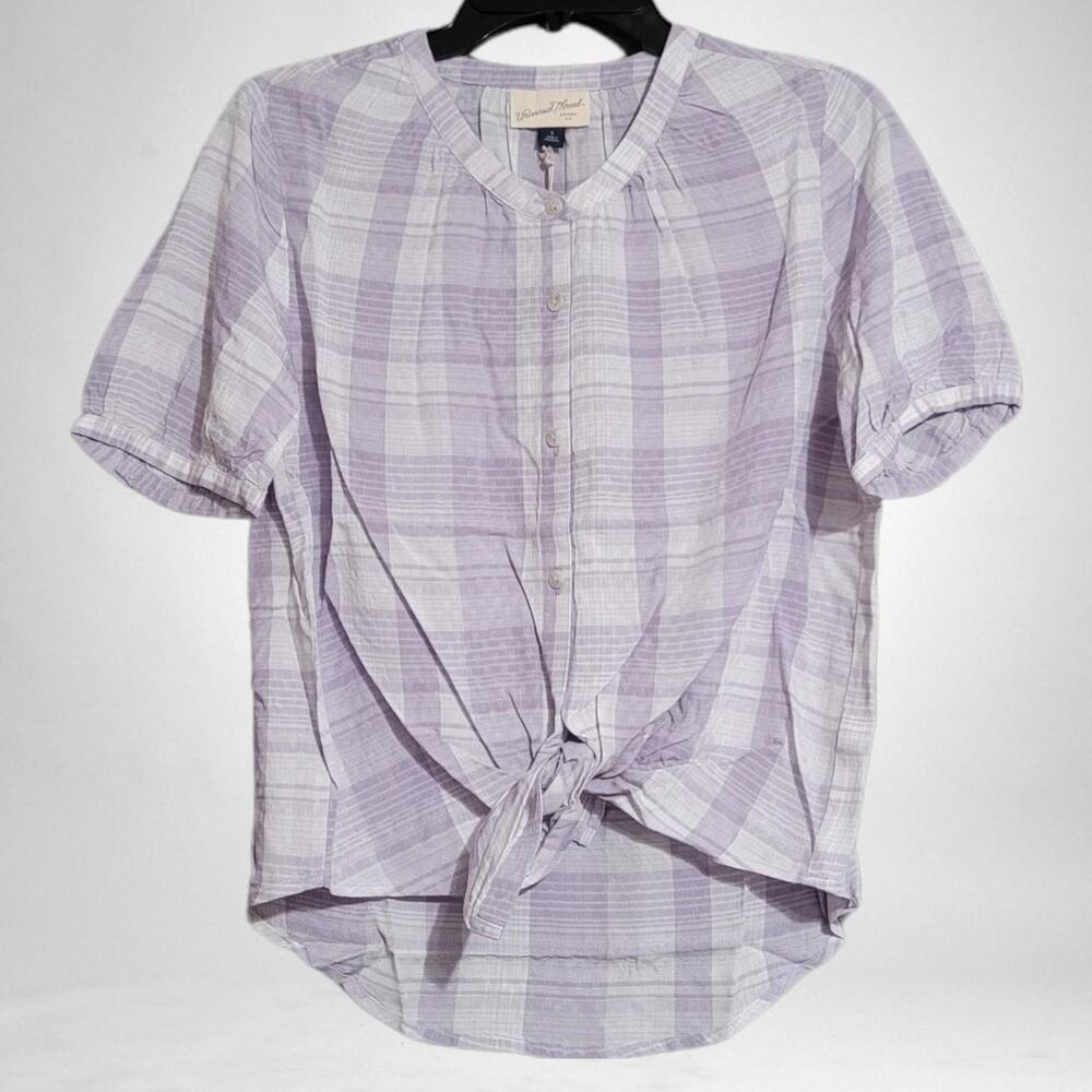 Universal Thread Lilac Plaid Button Down Blouse S… - image 7